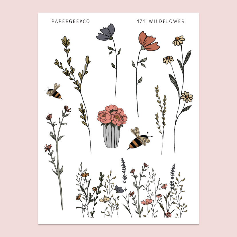 Wildflower Clear Stickers 171