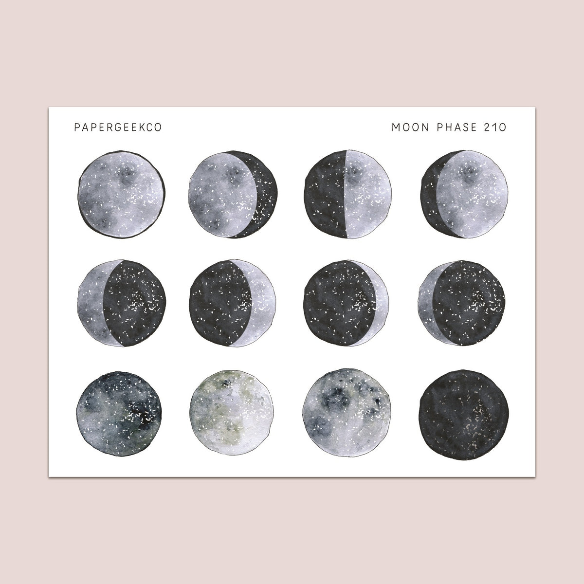 PAPERWRLD - Moon's Phases Round Stickers