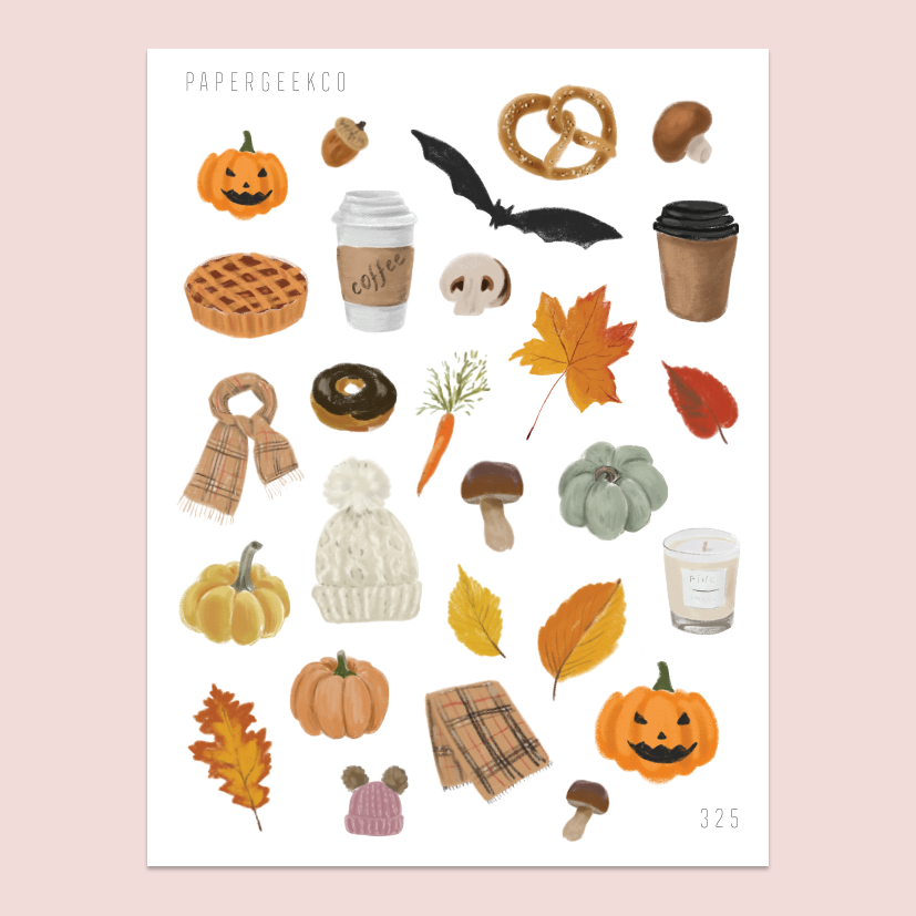 Minimalistic Mini Fall Seasonal Stickers