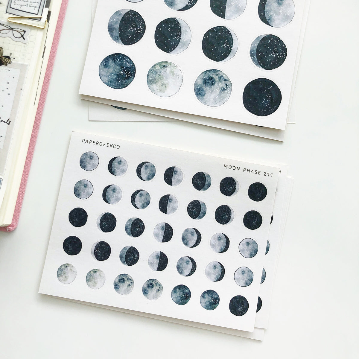 3 Sheets - Clear Constellation Moon Stickers – PapergeekCo