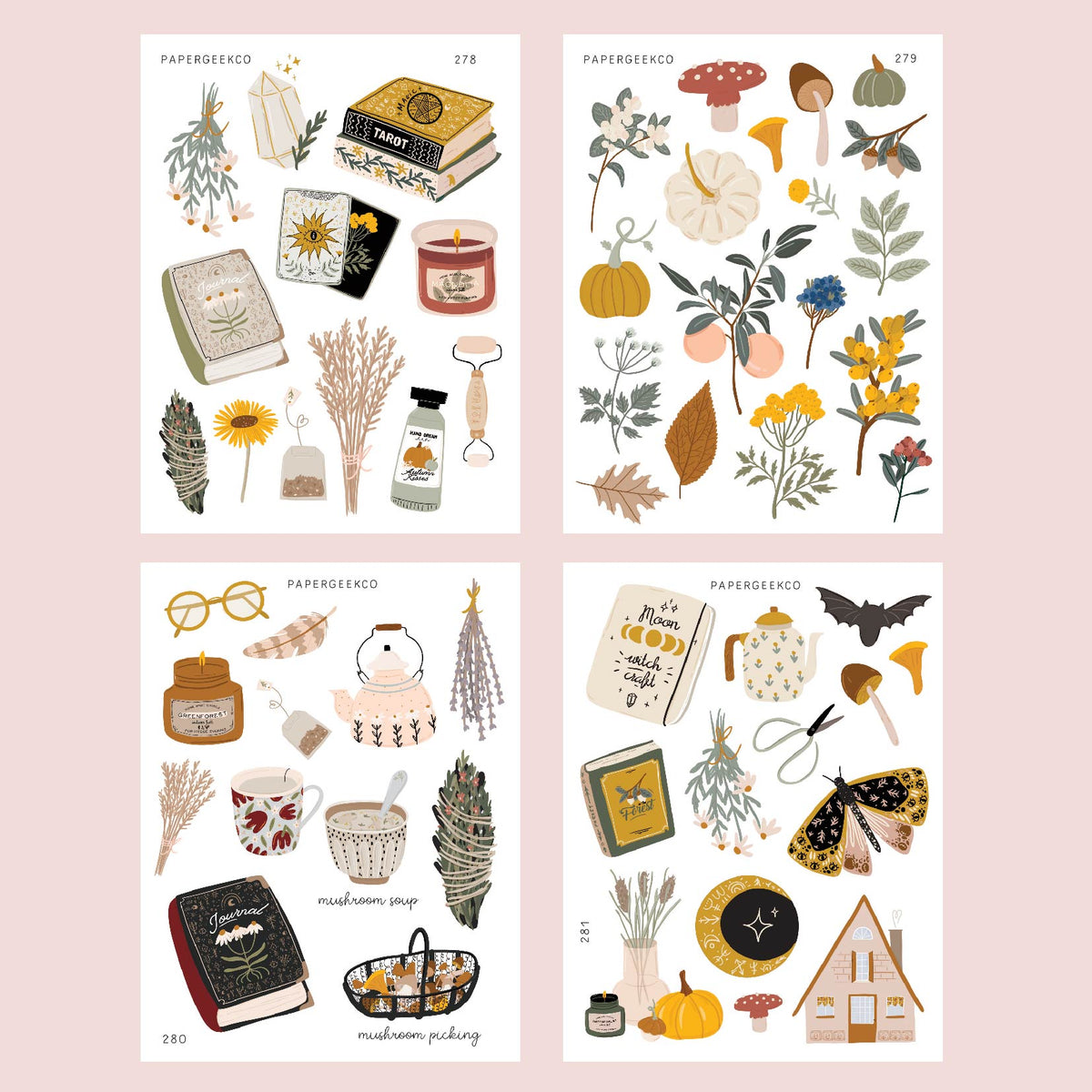 Midautumn Wildflowers Stickers — Sarica Studio