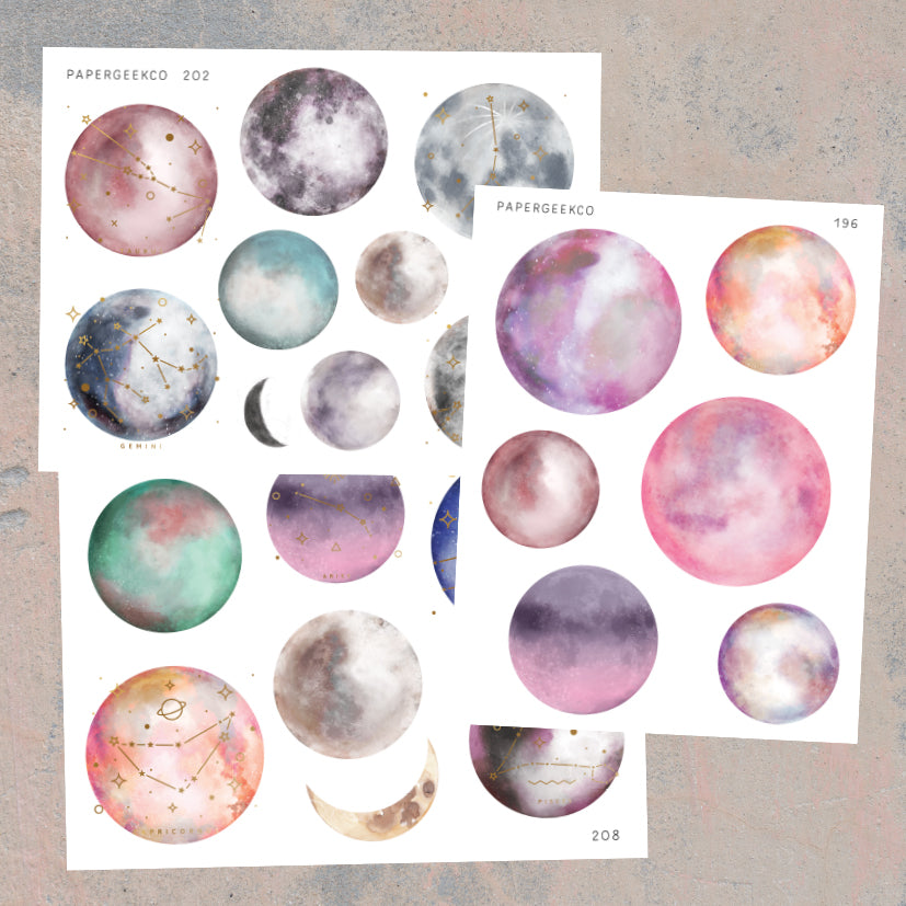 Celestial Stickers Bundle 6 sheets (save 15%) – PapergeekCo