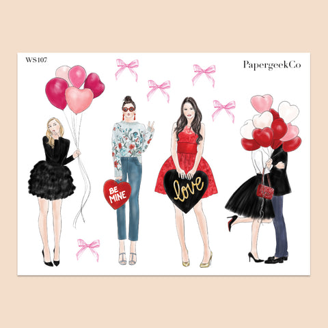 Valentine Girls Stickers 107 - PapergeekCo