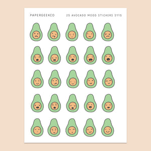 Avocado Mood Stickers 115 - PapergeekCo