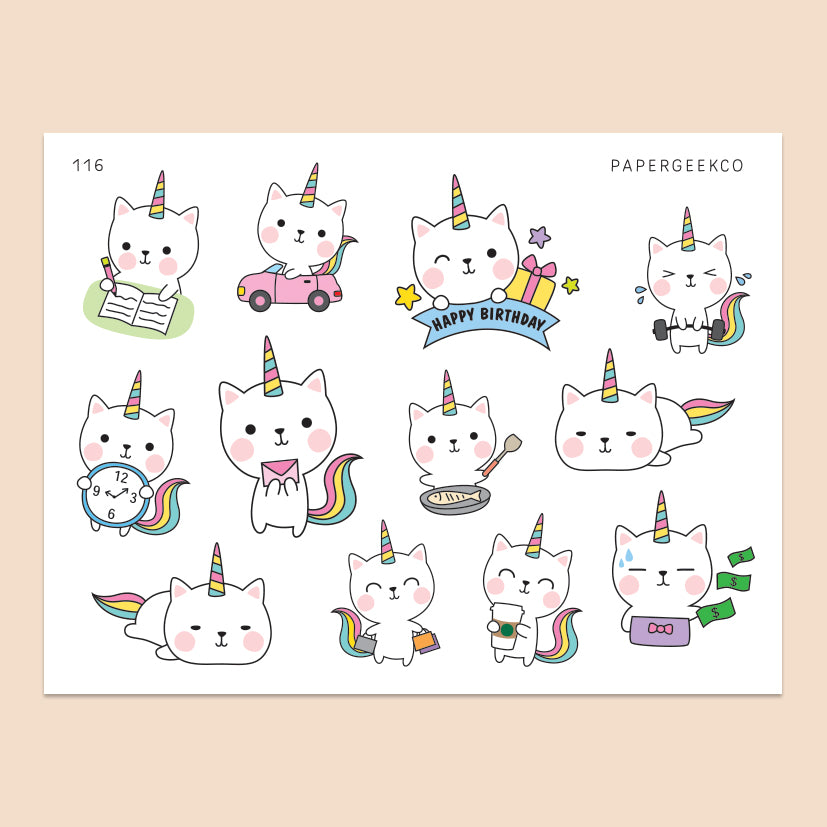 Kittycorn Stickers 116 - PapergeekCo