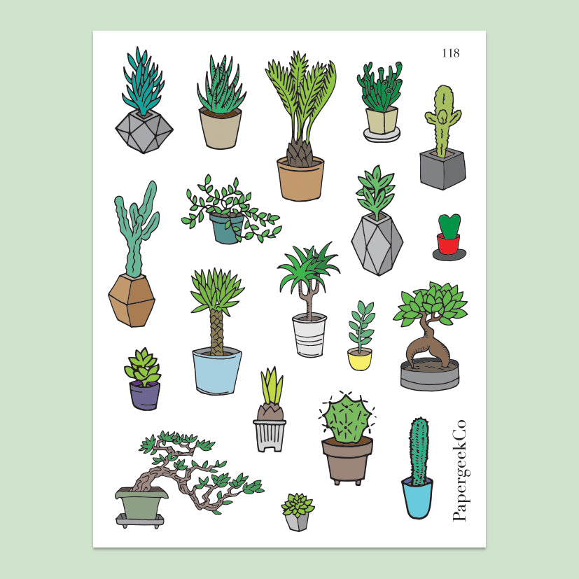 Succulents Stickers 118 - PapergeekCo