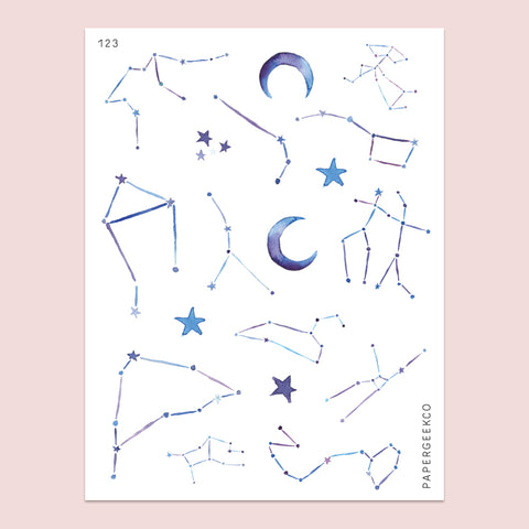 Clear Constellation Stickers 123 - PapergeekCo