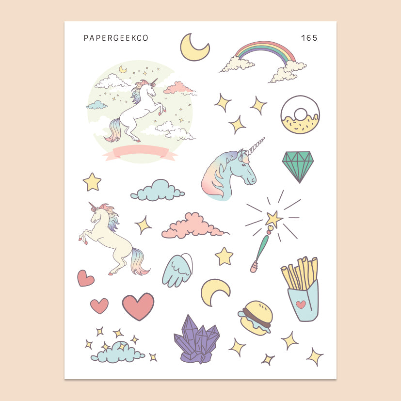 Unicorn Stickers 165 - PapergeekCo