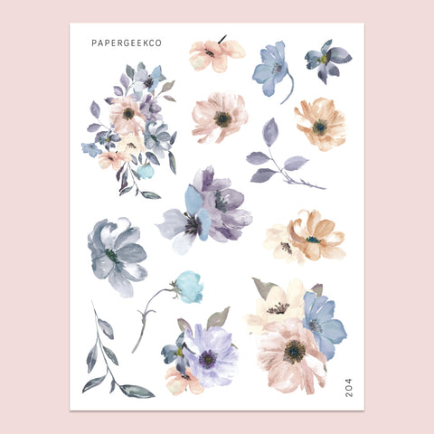 Fleur Floral Stickers 204 - PapergeekCo