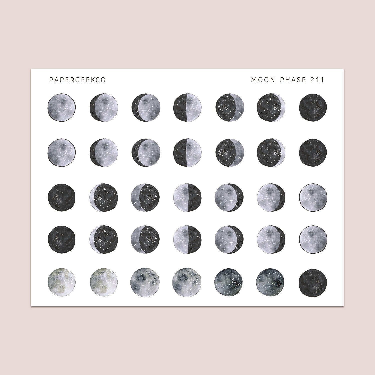 PAPERWRLD - Moon's Phases Round Stickers