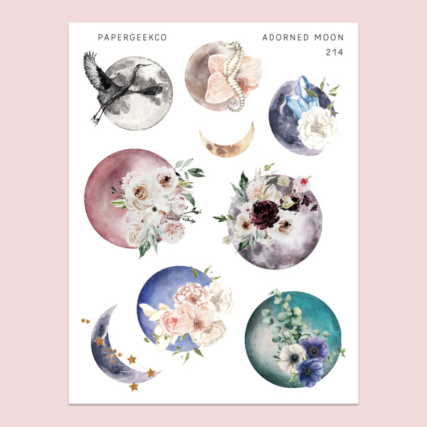 Adorned Moon Stickers Bundle vol.1 - PapergeekCo
