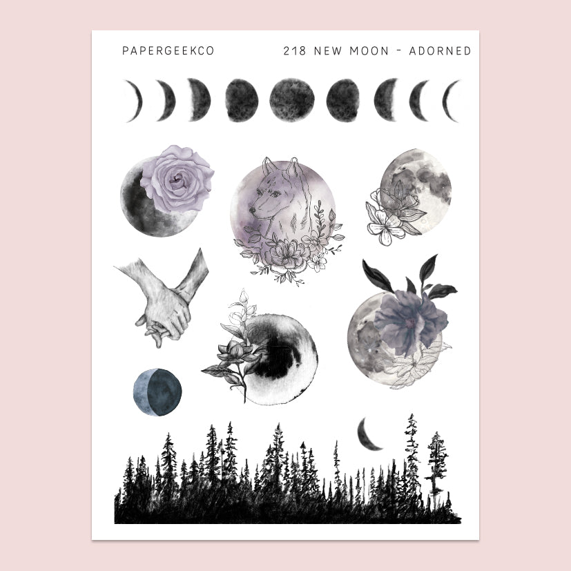 Adorned Moon Stickers 218 - PapergeekCo