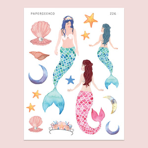 Mermaid Stickers 226 - PapergeekCo
