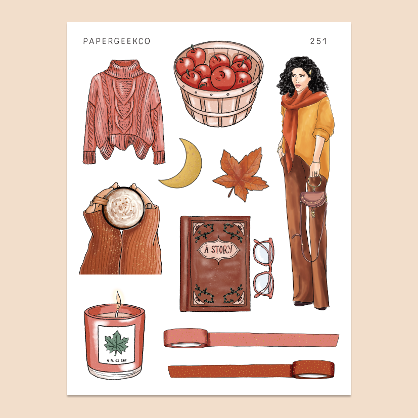 Autumn Fashion Stickers 251 - PapergeekCo