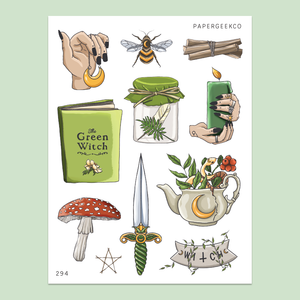 Green Witch Stickers 294