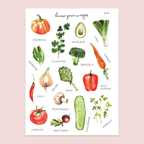 Know Your Vege Stickers 304
