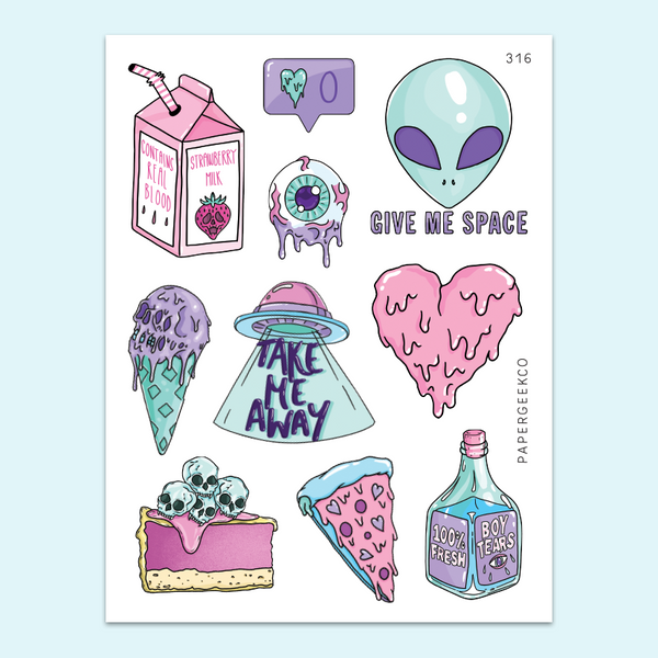 Pastel Gothic Stickers 317 – PapergeekCo