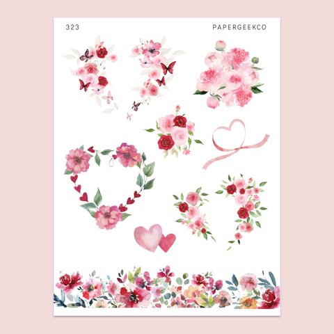 Valentine Floral Sticker 323