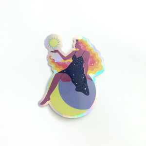 Goddess on Moon by Katarina Samohin (Collab collection Holo Sticker)