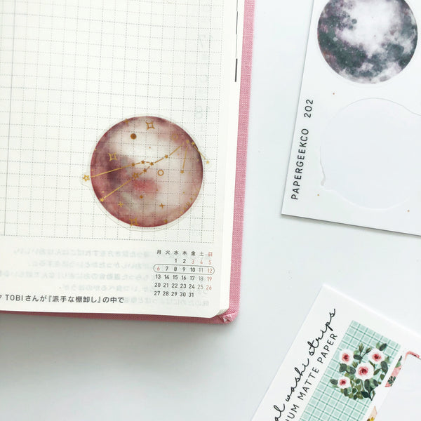 Clear Pink Moon Stickers 196 - PapergeekCo