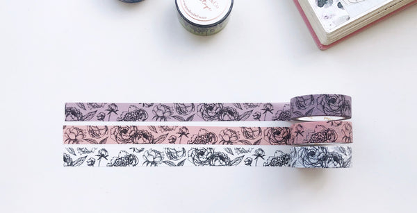 Peony - Floral Washi Tape NOV Release