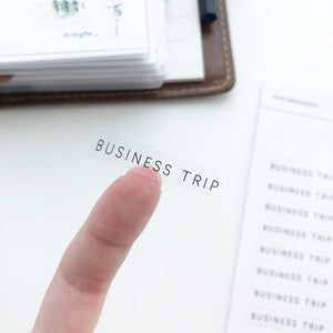 Business Trip Clear Stickers - PapergeekCo