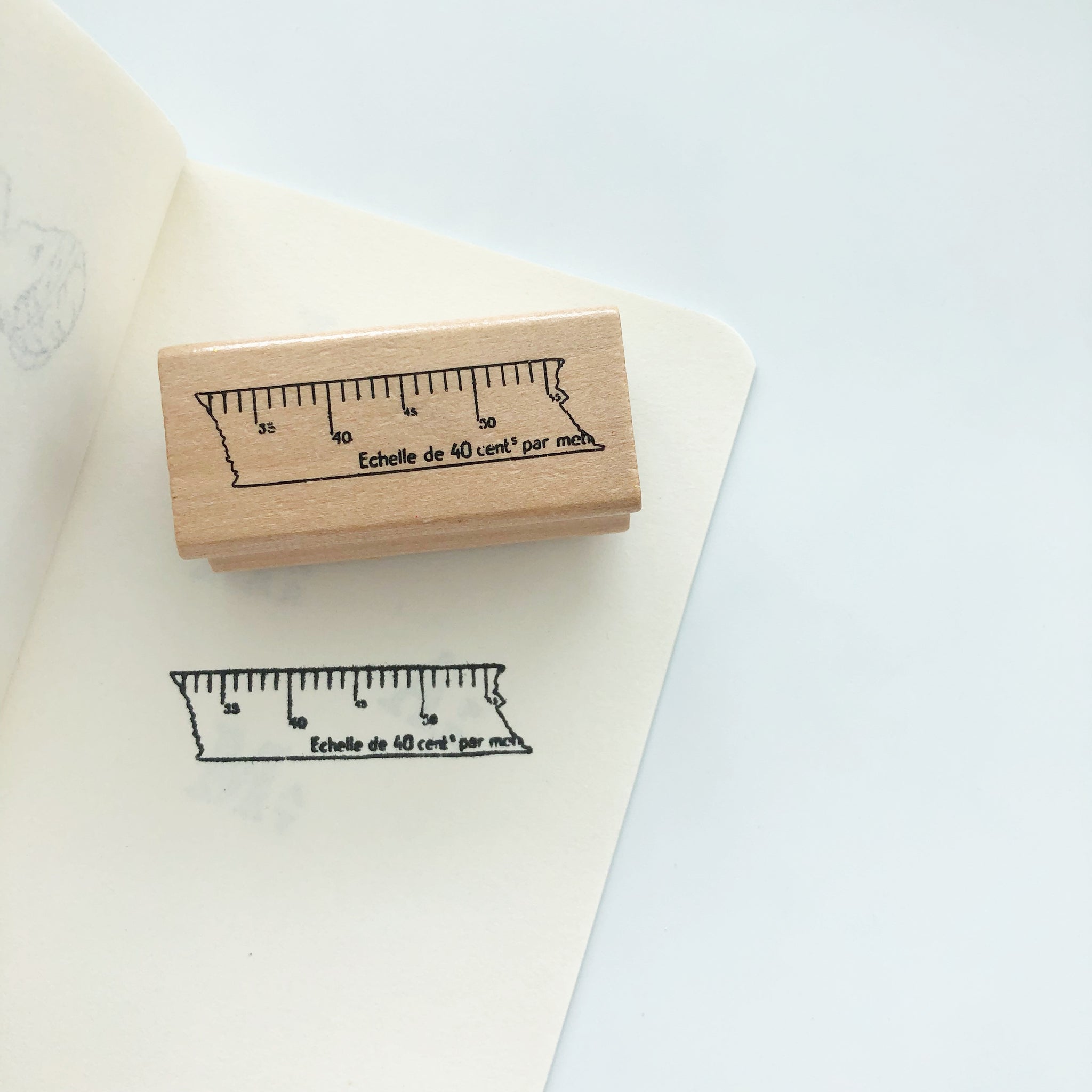 Ruler Ripped Washi Rubber Stamp - PapergeekCo