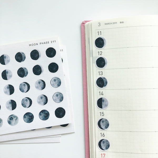 Mini Moon Phase Stickers 211 - PapergeekCo