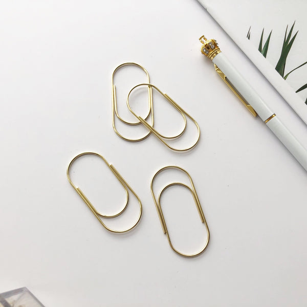 Gold Wide Paper Clips Set - PapergeekCo