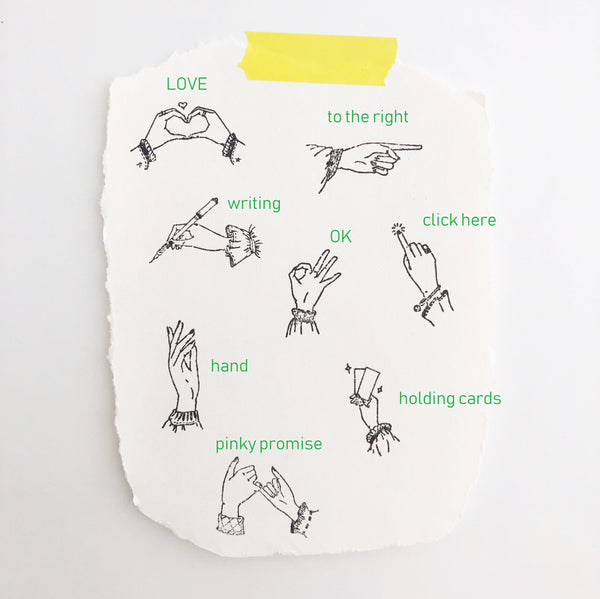 Hand Gestures Rubber Stamp - PapergeekCo
