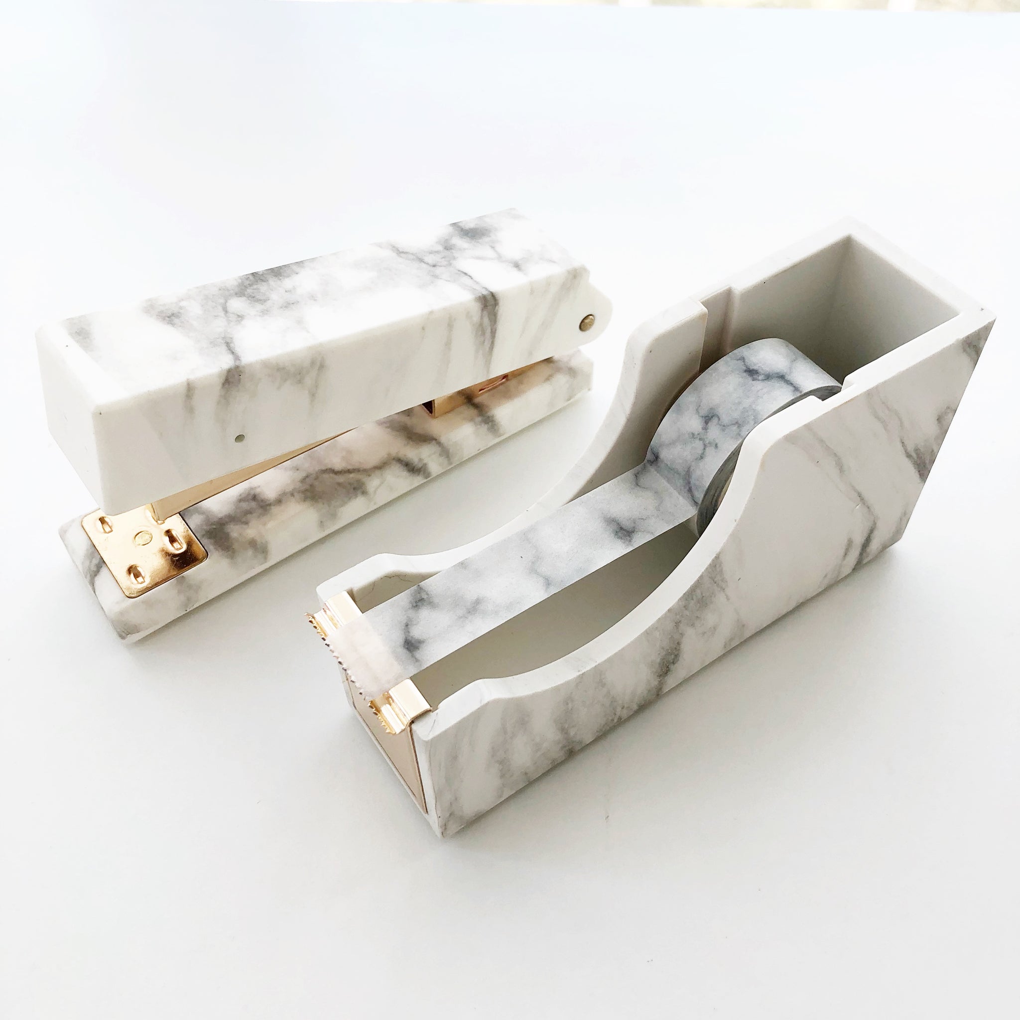Marble Stapler & Tape Dispenser Set – PapergeekCo