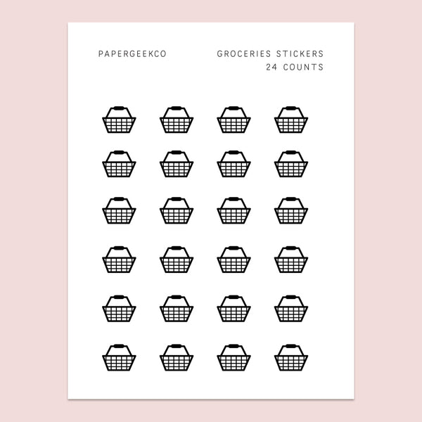 Groceries Clear Stickers - PapergeekCo