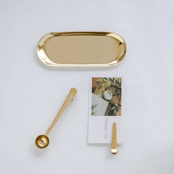 Gold Tray - Jewelry Dish Ring Dish - PapergeekCo