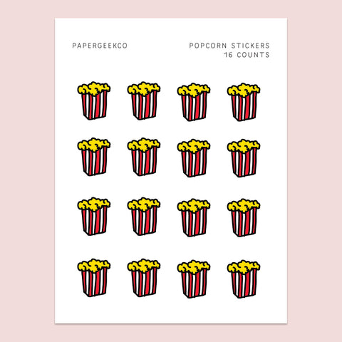 Popcorn Stickers - PapergeekCo
