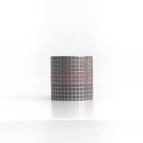 Neutral Grid Washi Tape w Rose Gold foil SEP Release
